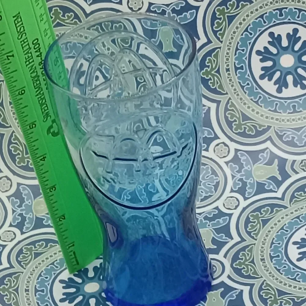 McDonald 16oz Retro 1961 Blue Glass Collector Drinking Glass Commemorative